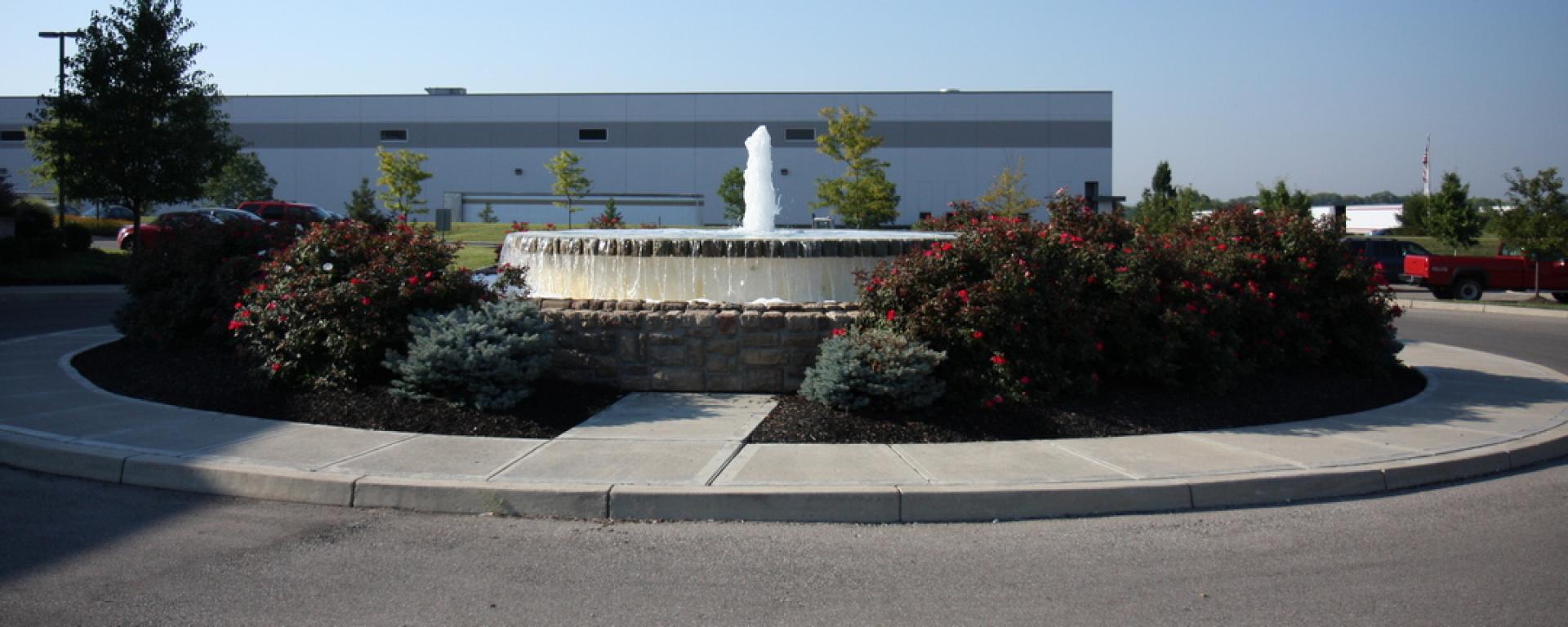 fountain and landscaping