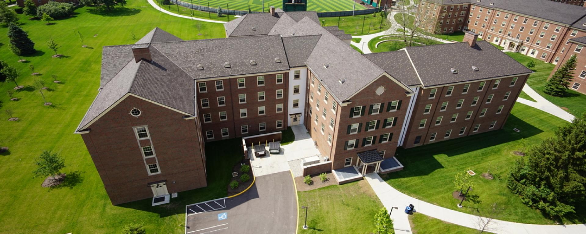 aerial of student housing