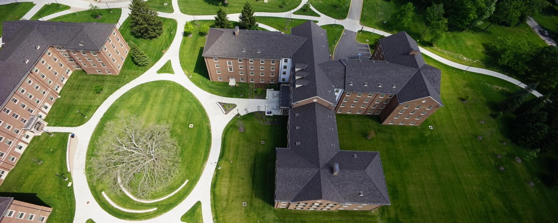 aerial of student housing