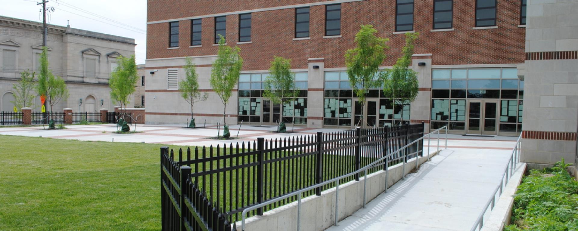 Courtyard view of Covington Latin School