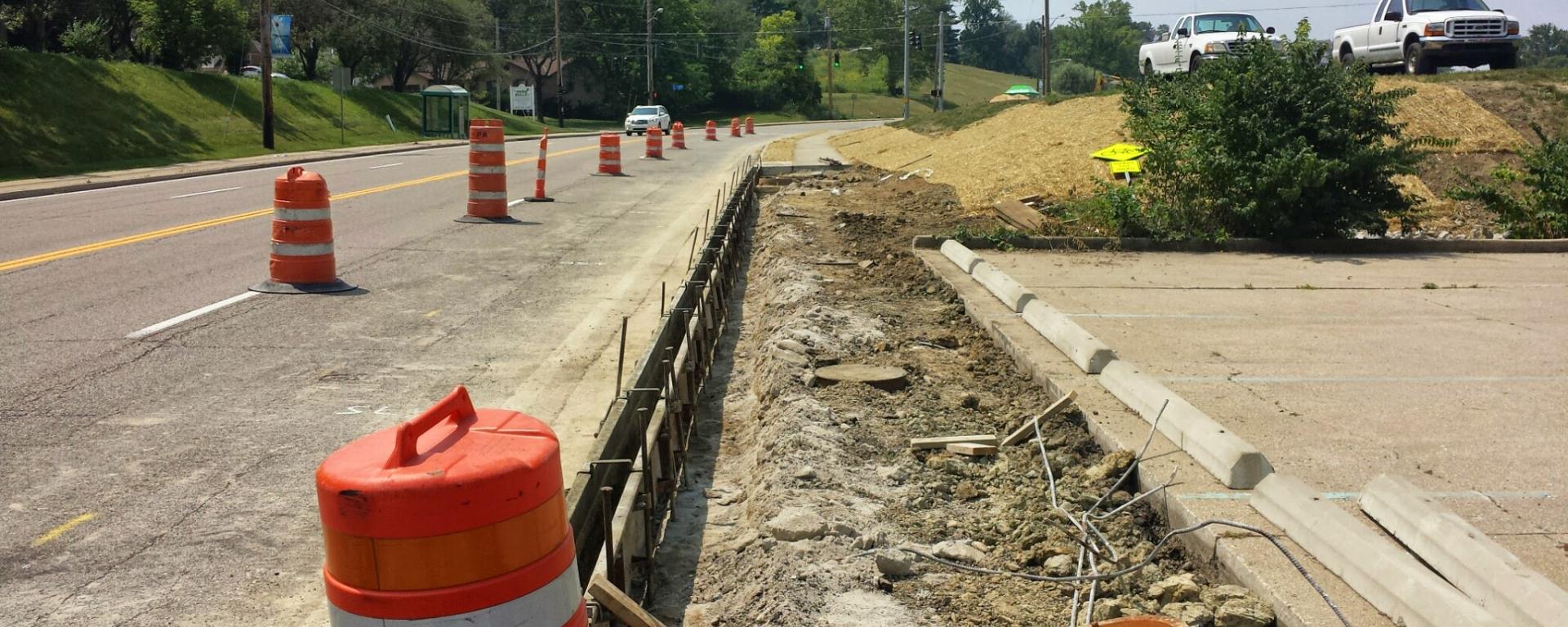 sidewalk during construction
