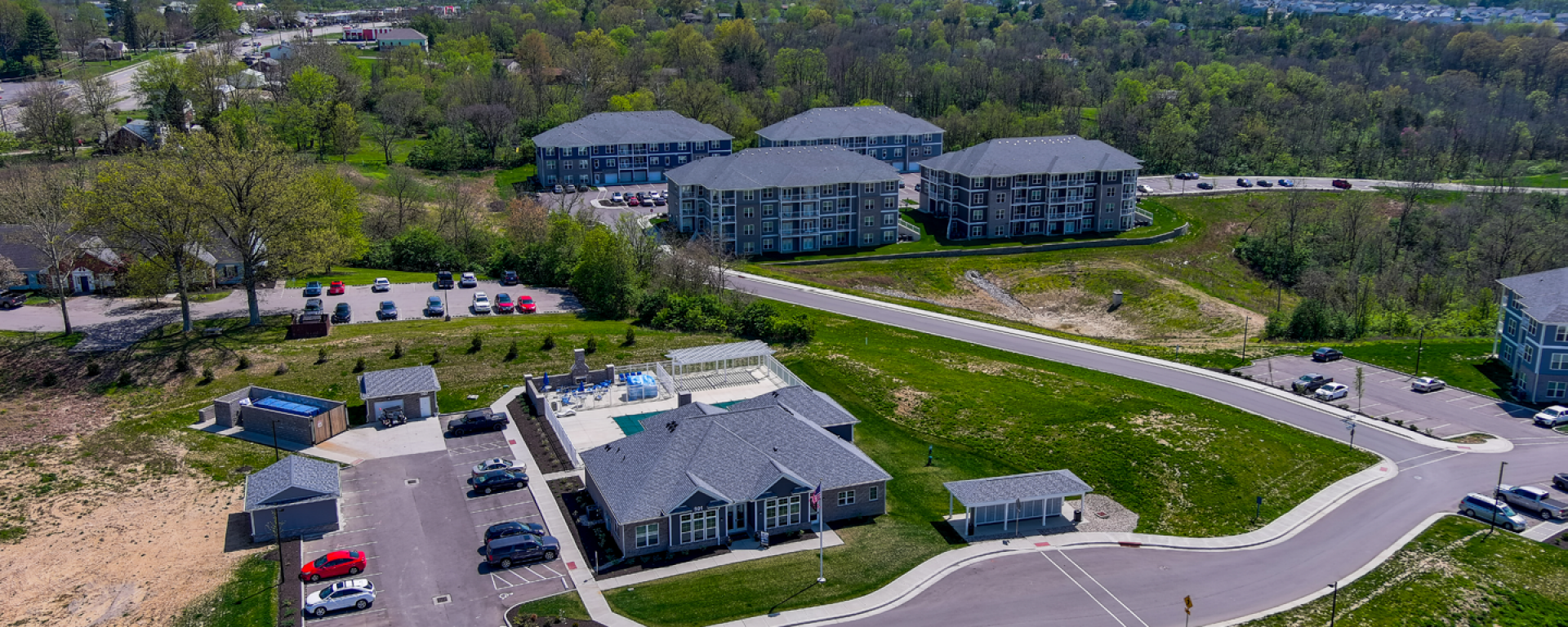 aerial photo of apartment buildings