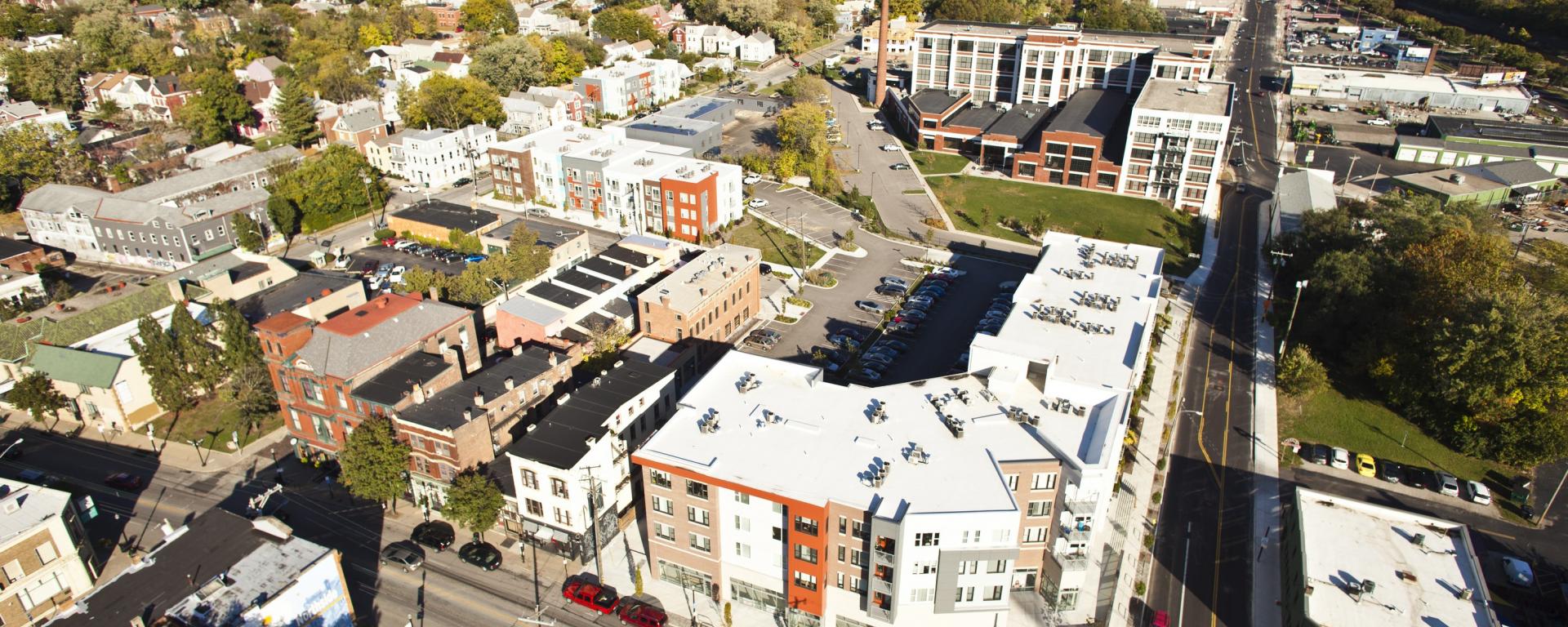aerial photo of apartment complex