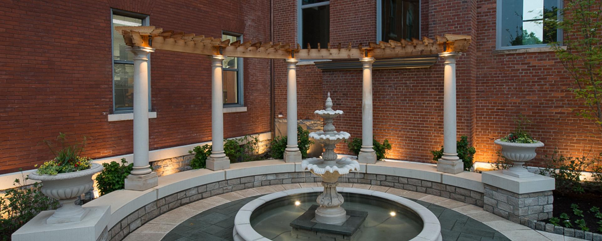 fountain in courtyard