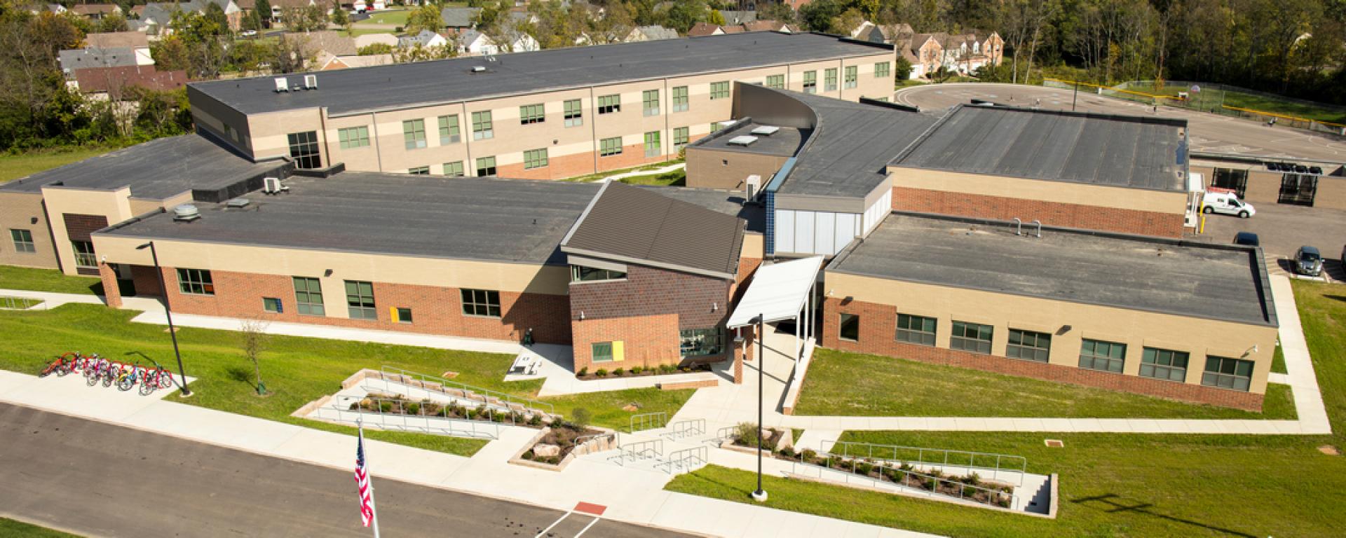 aerial view of elementary school