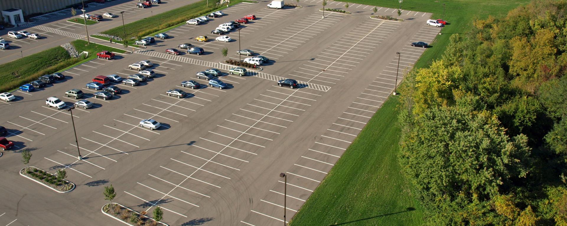 aerial of parking lot