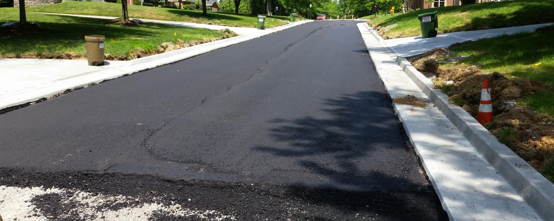 roadway asphalt freshly laid