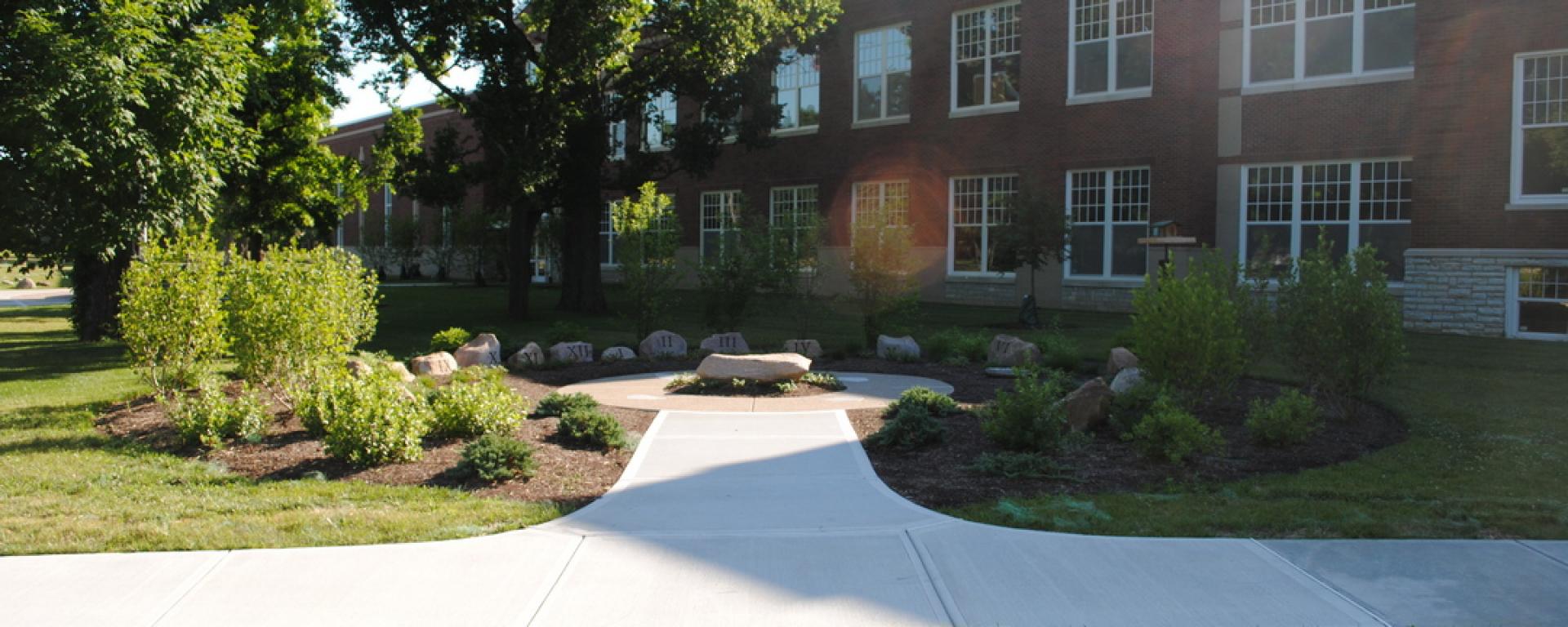 landscaping outside of school