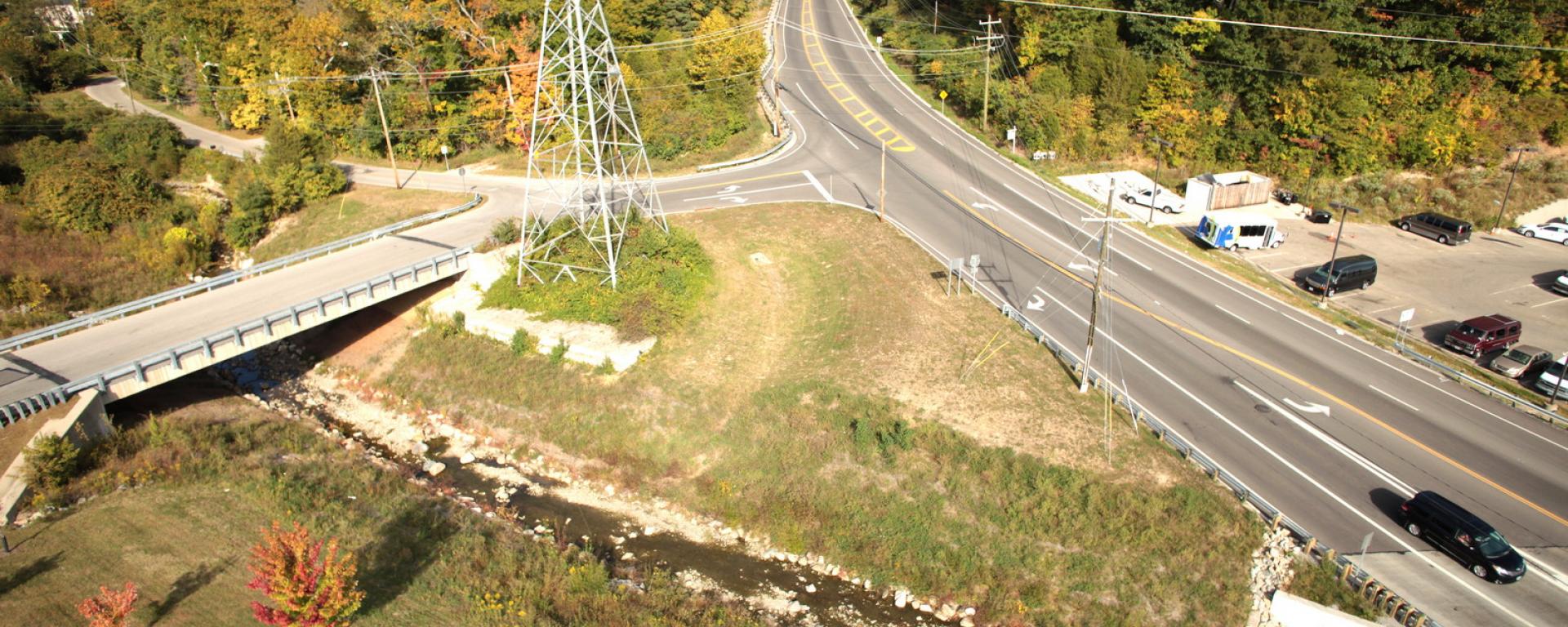 aerial of drainage ditch