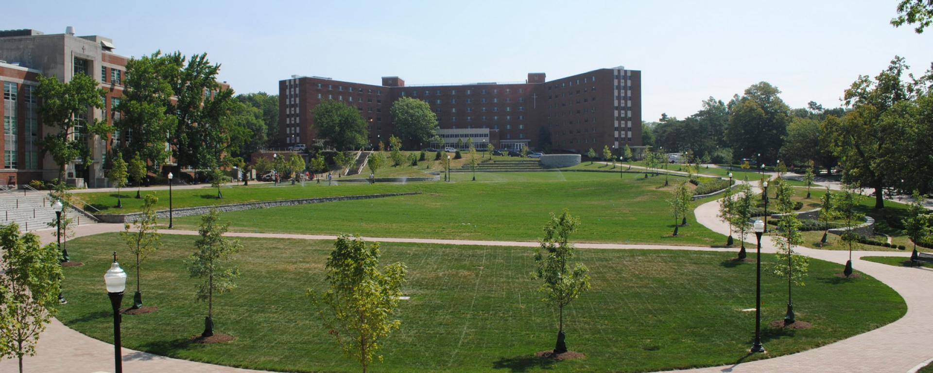 aerial of open lawn
