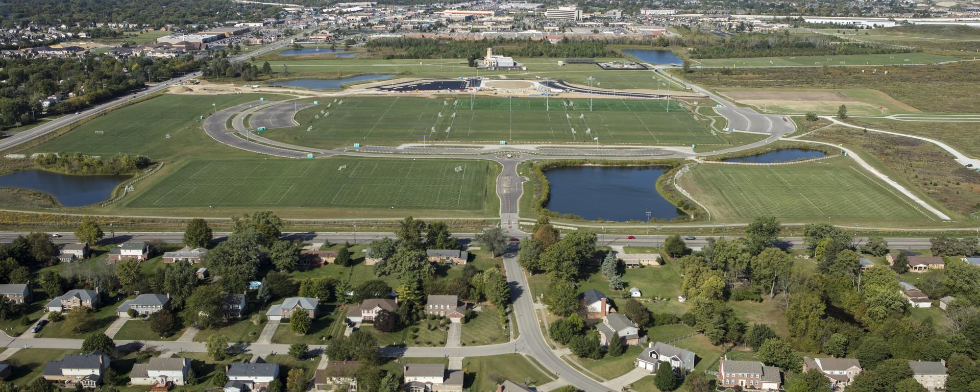 aerial of athletic fields