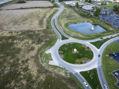 Ivy PointeIvy Pointe Roadway Extension aerial of roadway roudabout