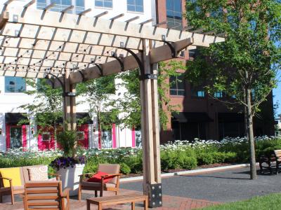 Liberty Center - Liberty Township, OH pergola and bench in park area